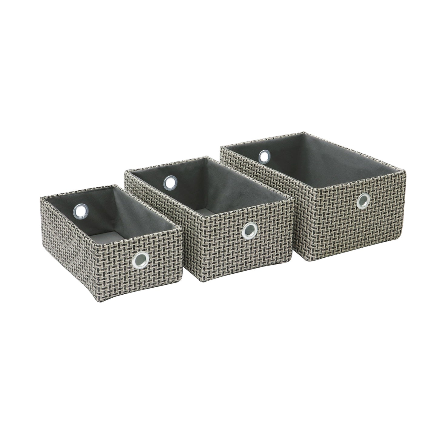 Silva Set Of 3 Rectangular Fabric Storage Baskets