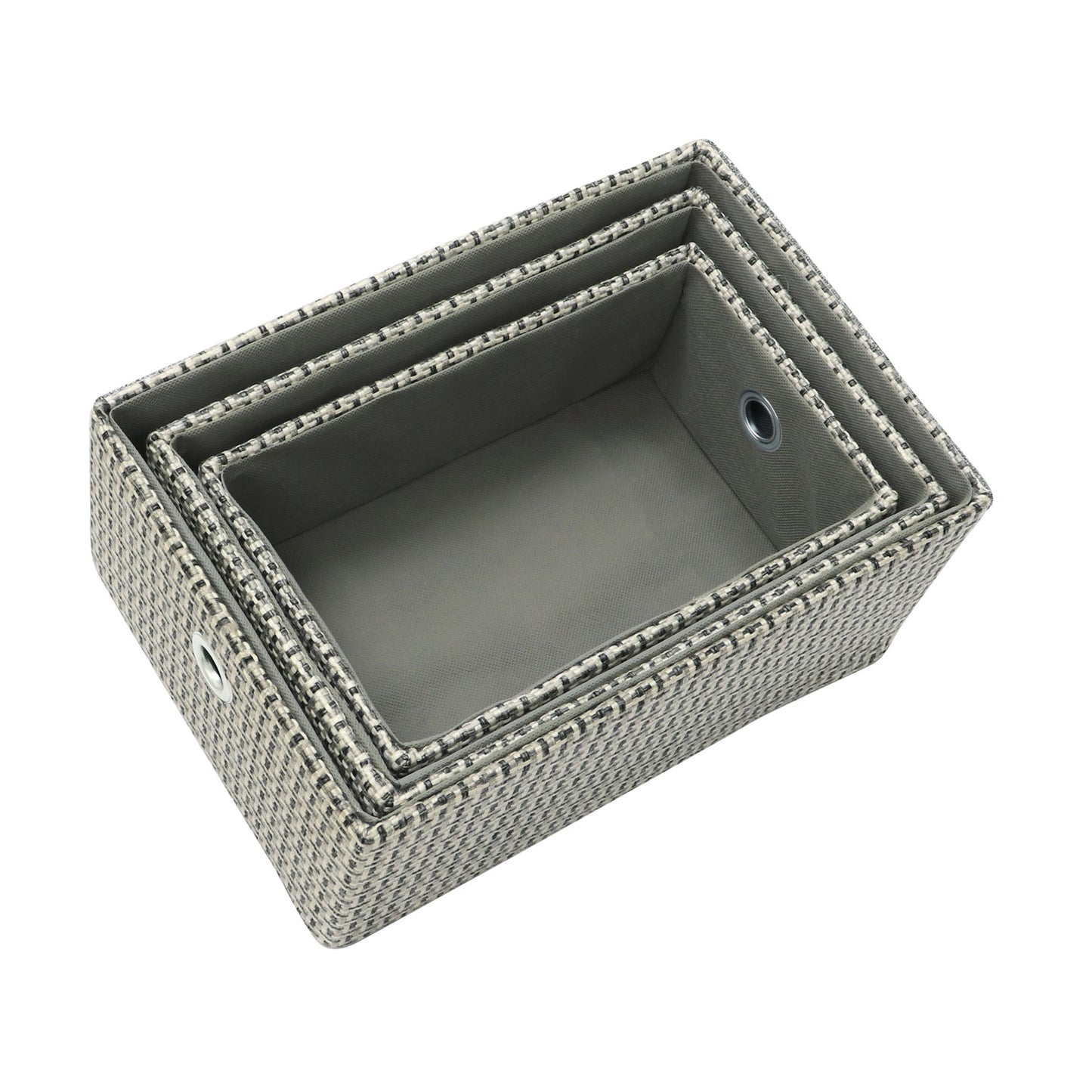 Silva Set Of 3 Rectangular Fabric Storage Baskets