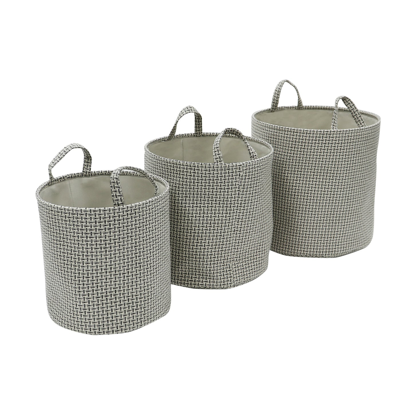 Silva Set Of 3 Round Fabric Storage Baskets