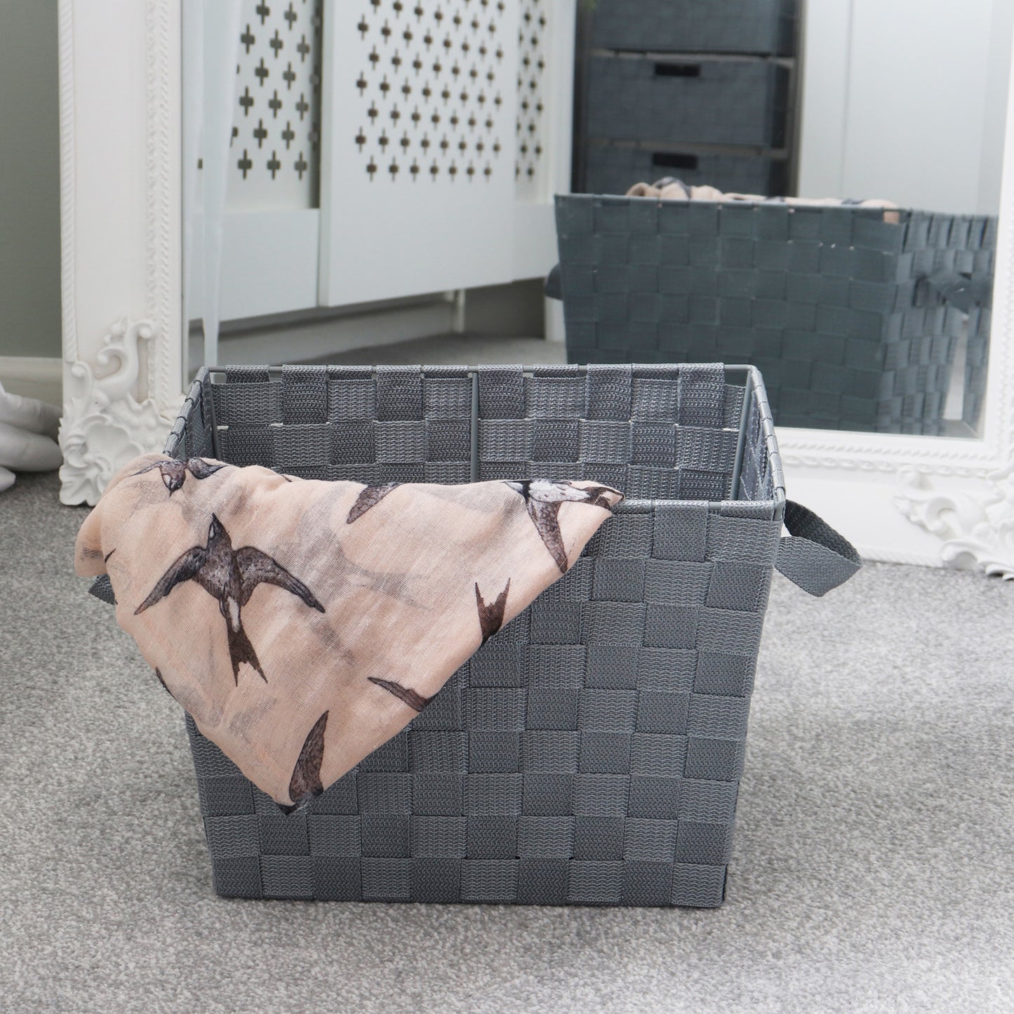 Vichy Rectangular Nylon Storage Basket