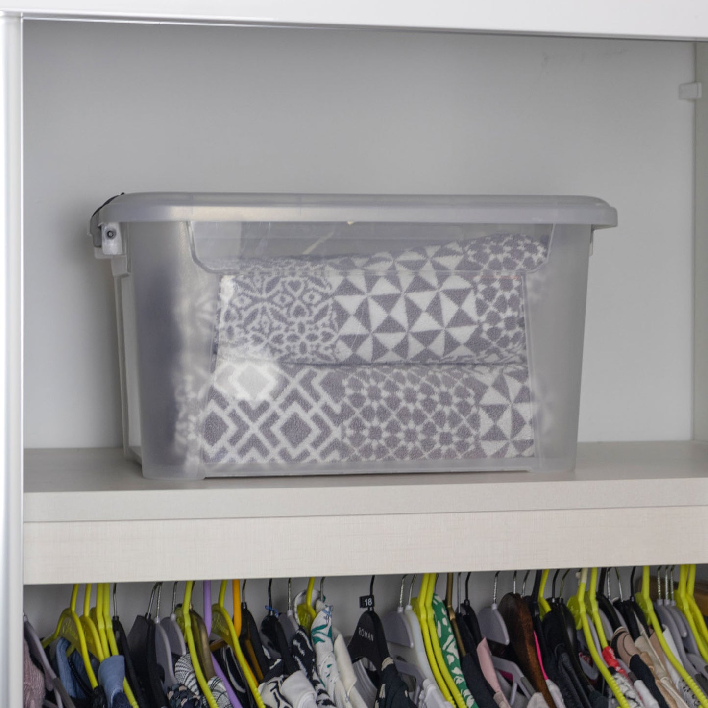 Plastic Secure Clip Lidded 30L Storage Box Clear (Set of 3)