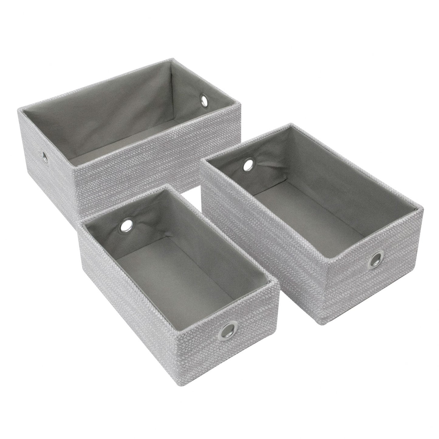 Serena Grey Set of 3 Rectangular Storage Baskets