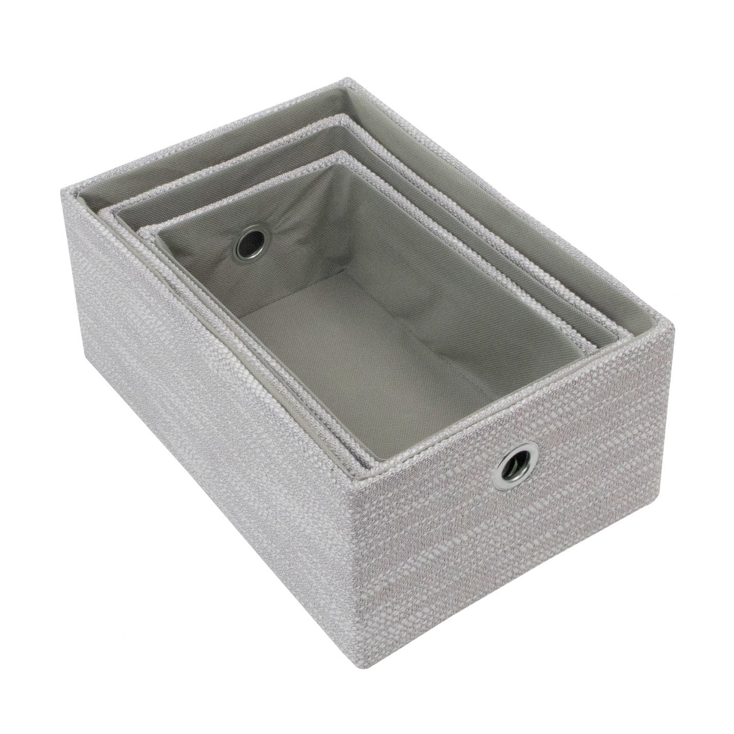 Serena Grey Set of 3 Rectangular Storage Baskets