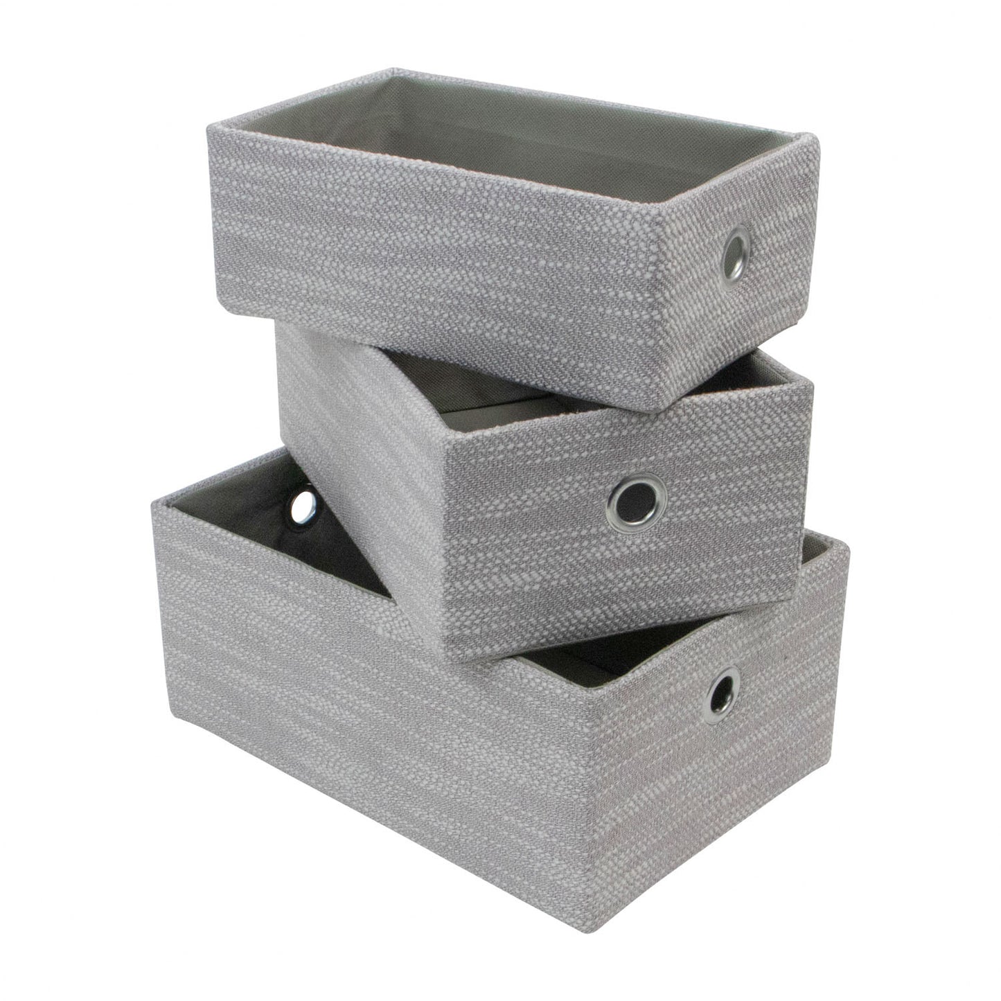 Serena Grey Set of 3 Rectangular Storage Baskets
