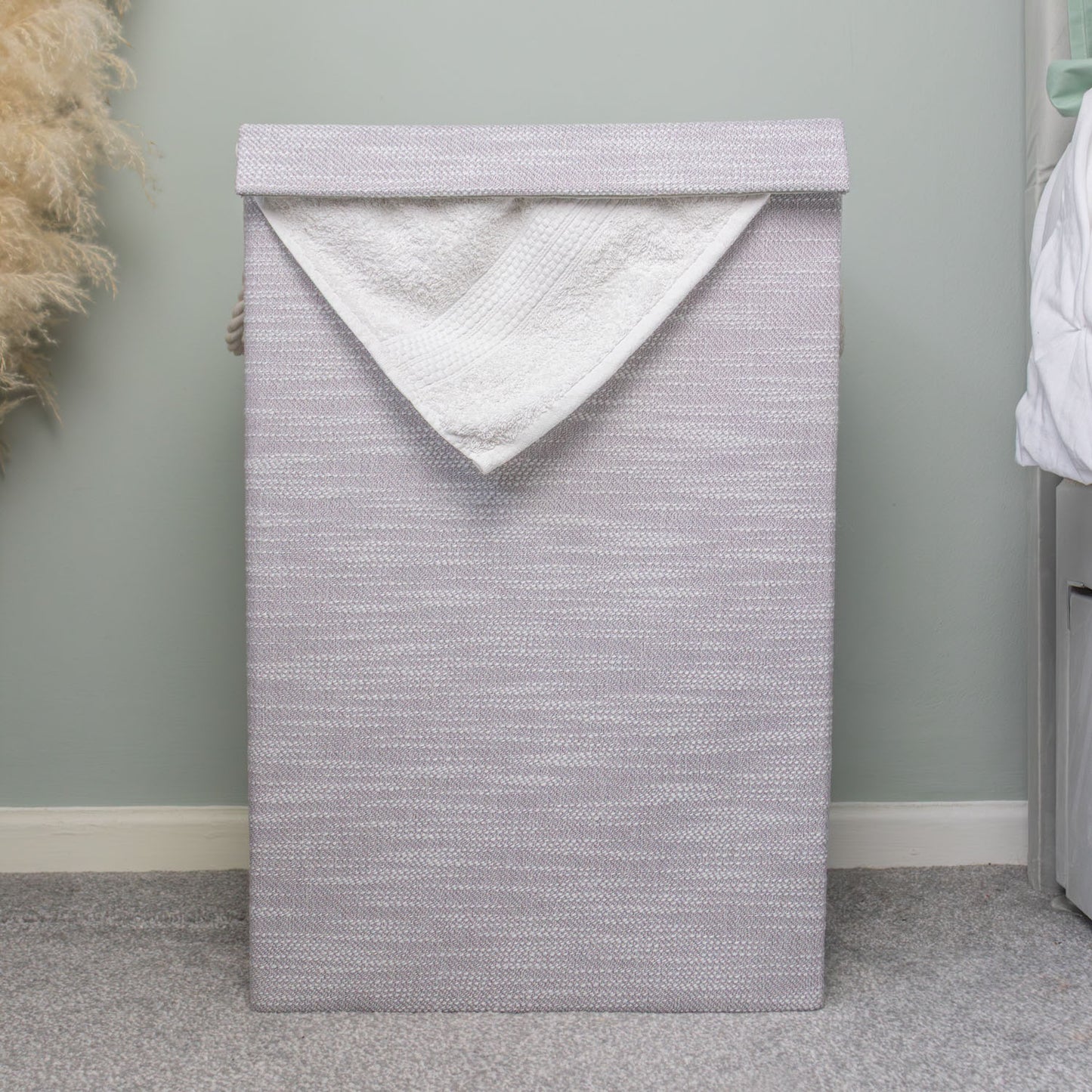 Serena Grey Foldable Laundry Hamper with Lid