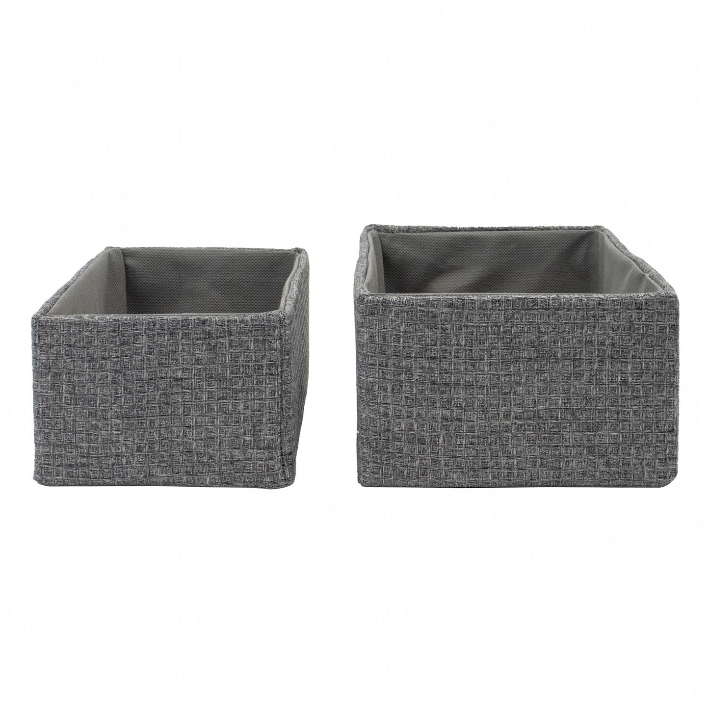 Chroma Set of 2 Rectangular Grey Storage Baskets