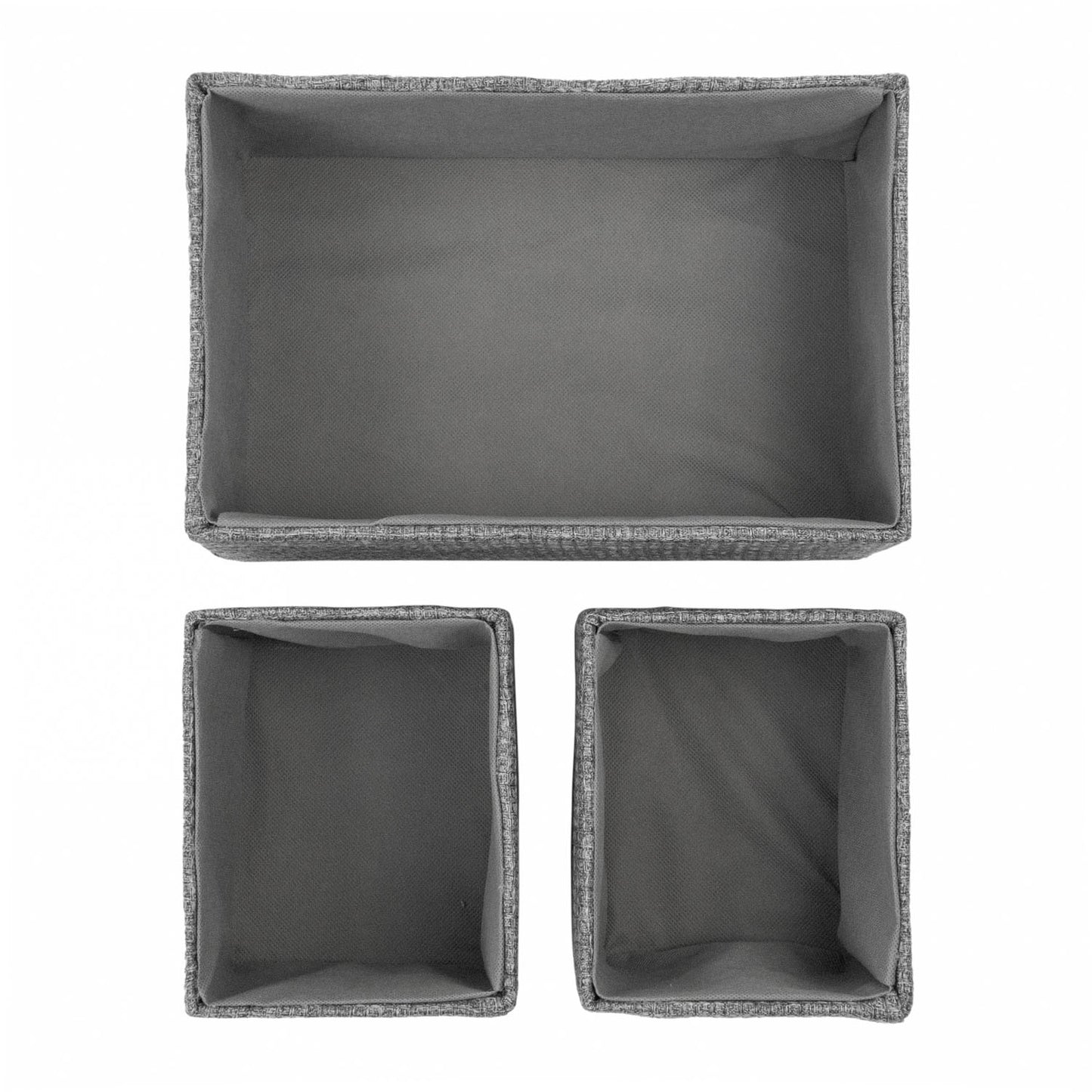 Chroma Set of 3 Grey Rectangular Storage Basket