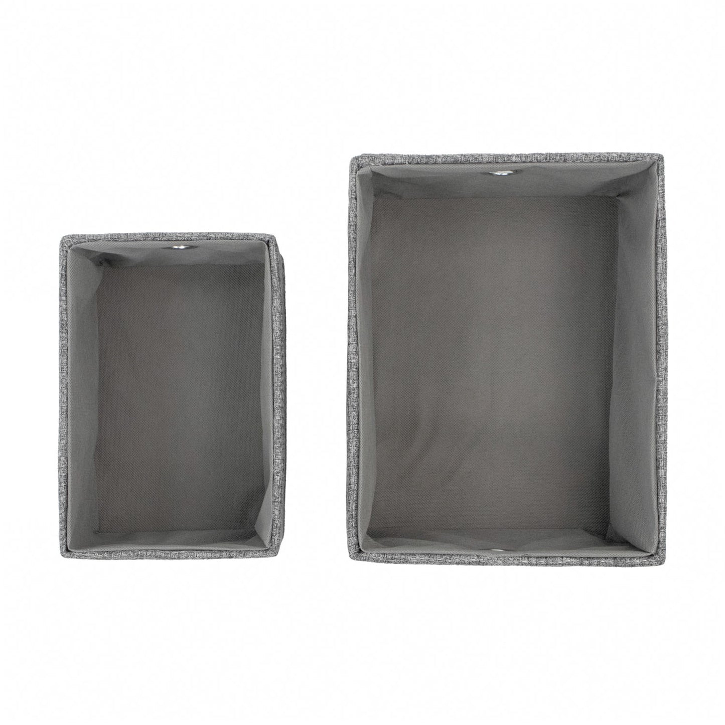 Chroma Set of 2 Rectangular Grey Storage Baskets with Lids