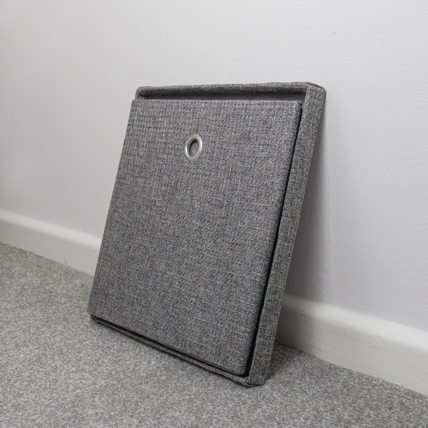 Chroma Foldable Grey Cube Organiser Box with Lid