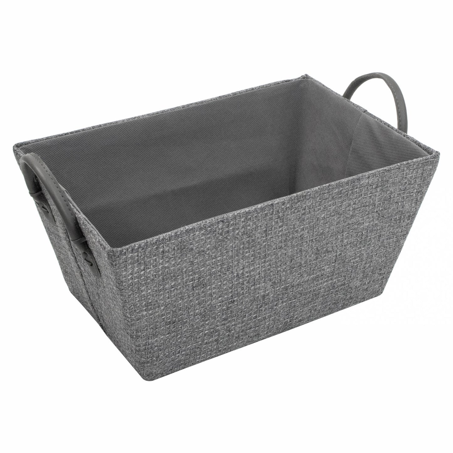 Chroma Rectangular Grey Storage Basket with Handles