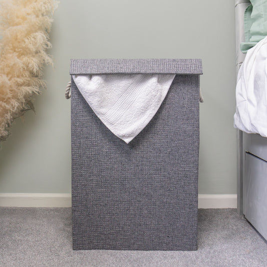 Chroma Foldable Laundry Hamper Grey with Lid
