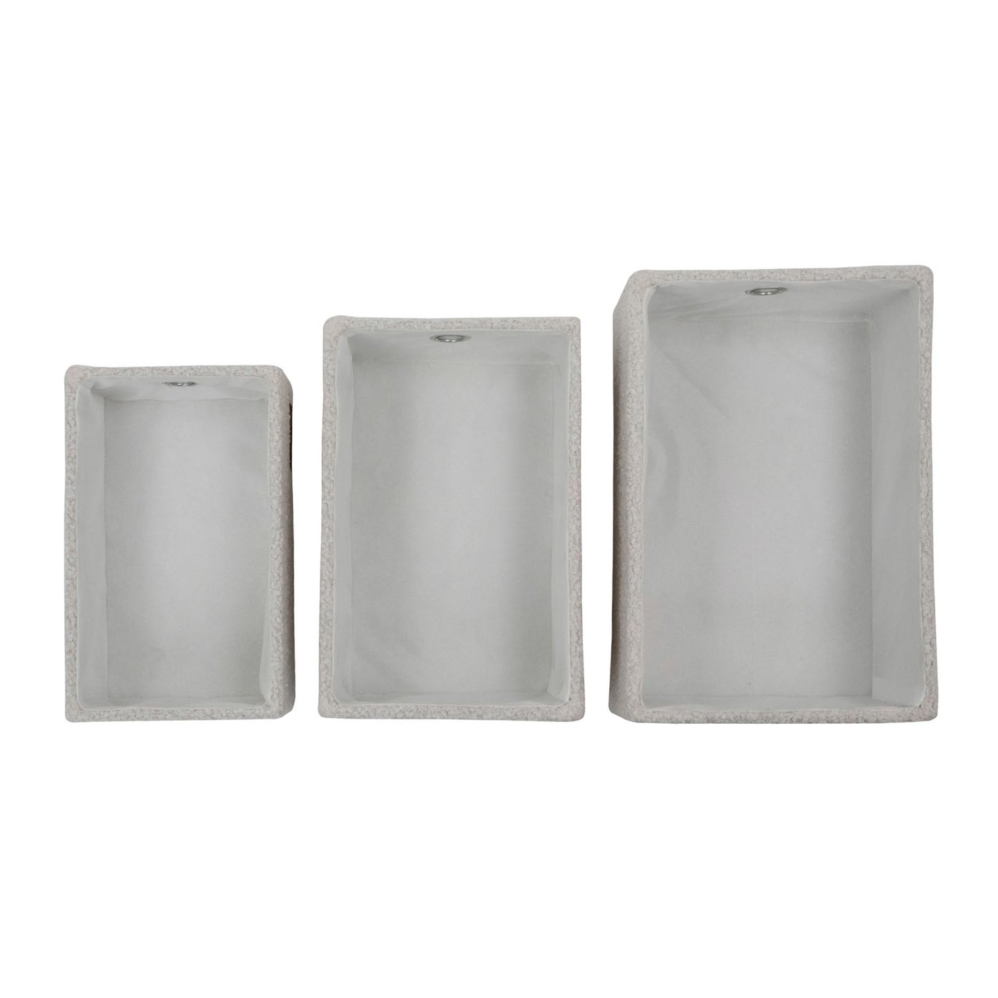 Shiro Set of 3 Boucle Fabric Rectangular Storage Baskets