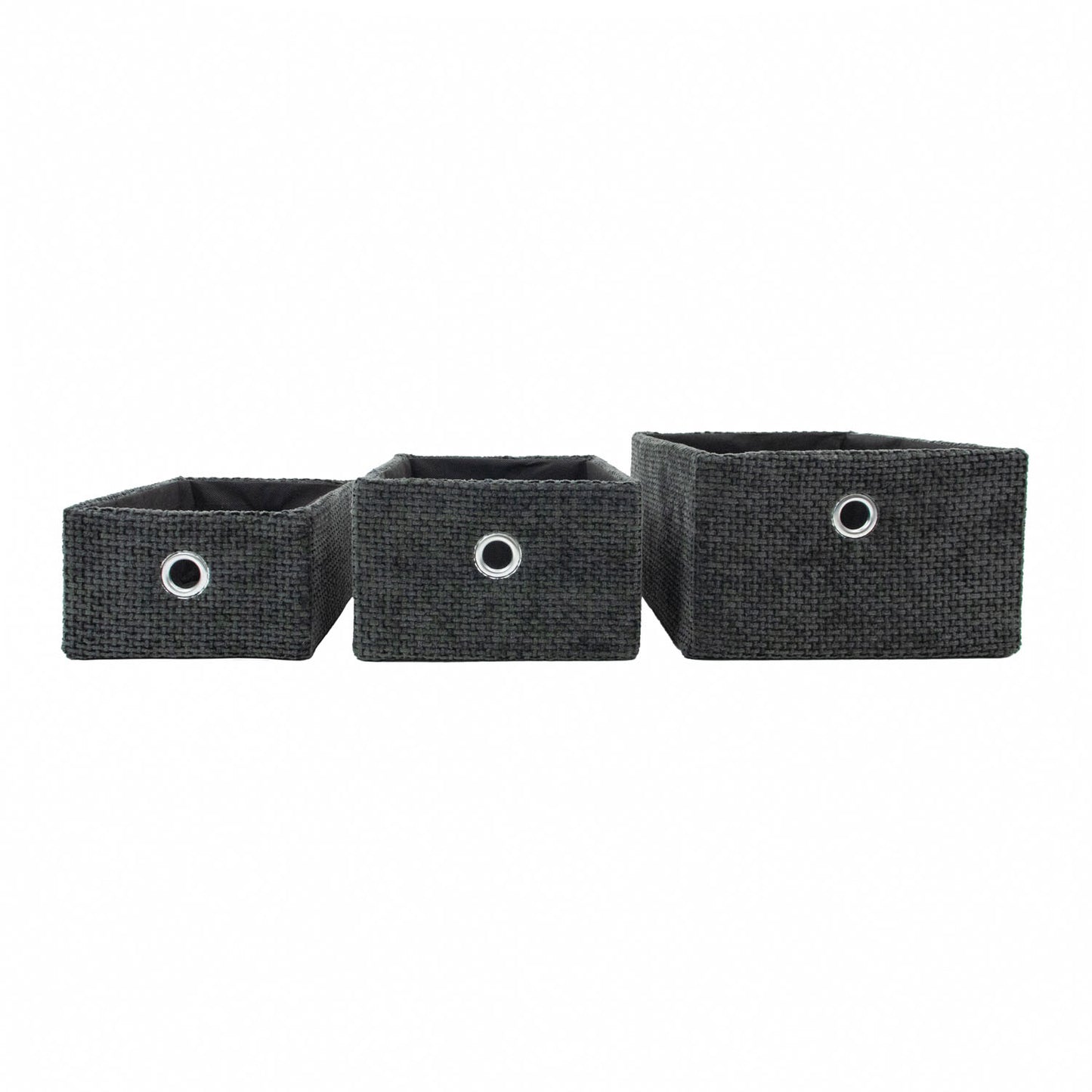 Metro Black Set of 3 Rectangular Storage Baskets