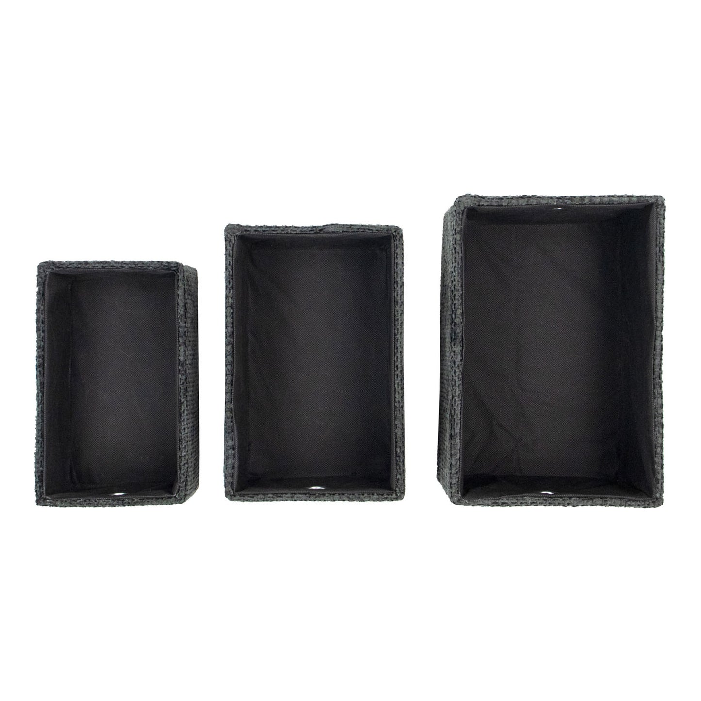 Metro Black Set of 3 Rectangular Storage Baskets