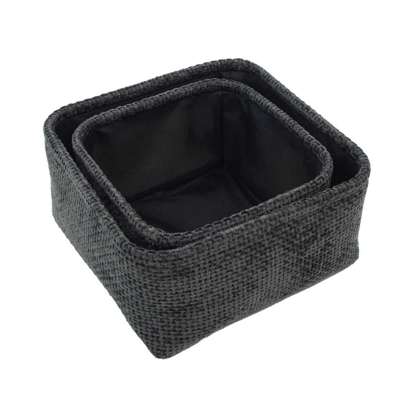 Metro Black Set of 2 Square Storage Baskets