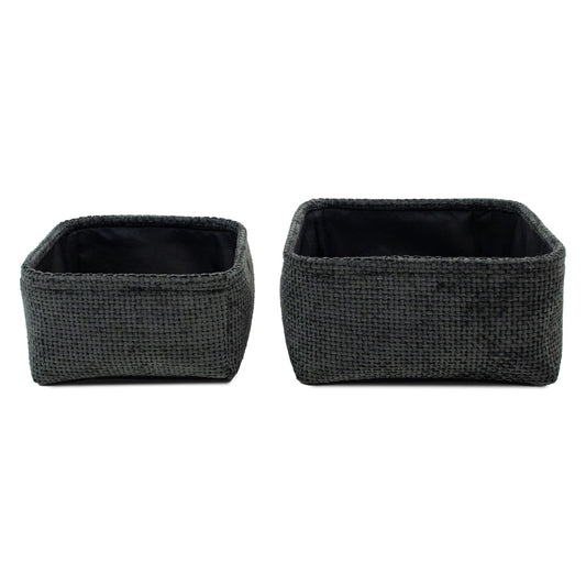 Metro Black Set of 2 Square Storage Baskets