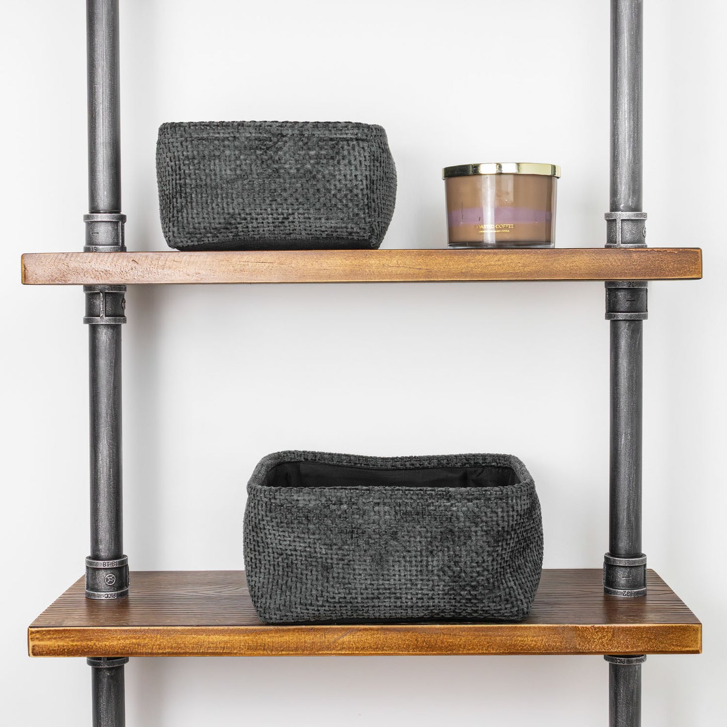 Metro Black Set of 2 Square Storage Baskets