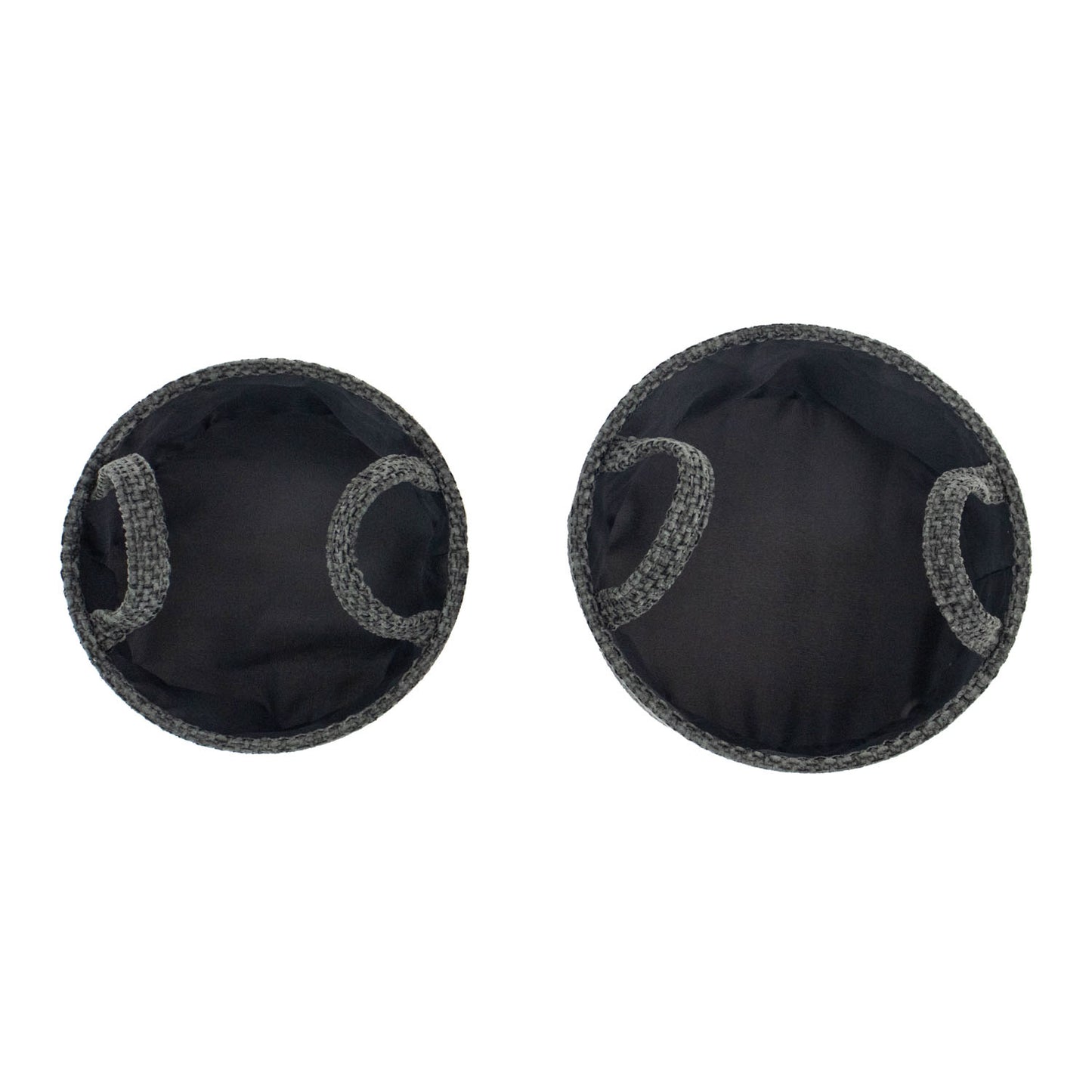 Metro Black Set of 2 Round Storage Baskets with Handles