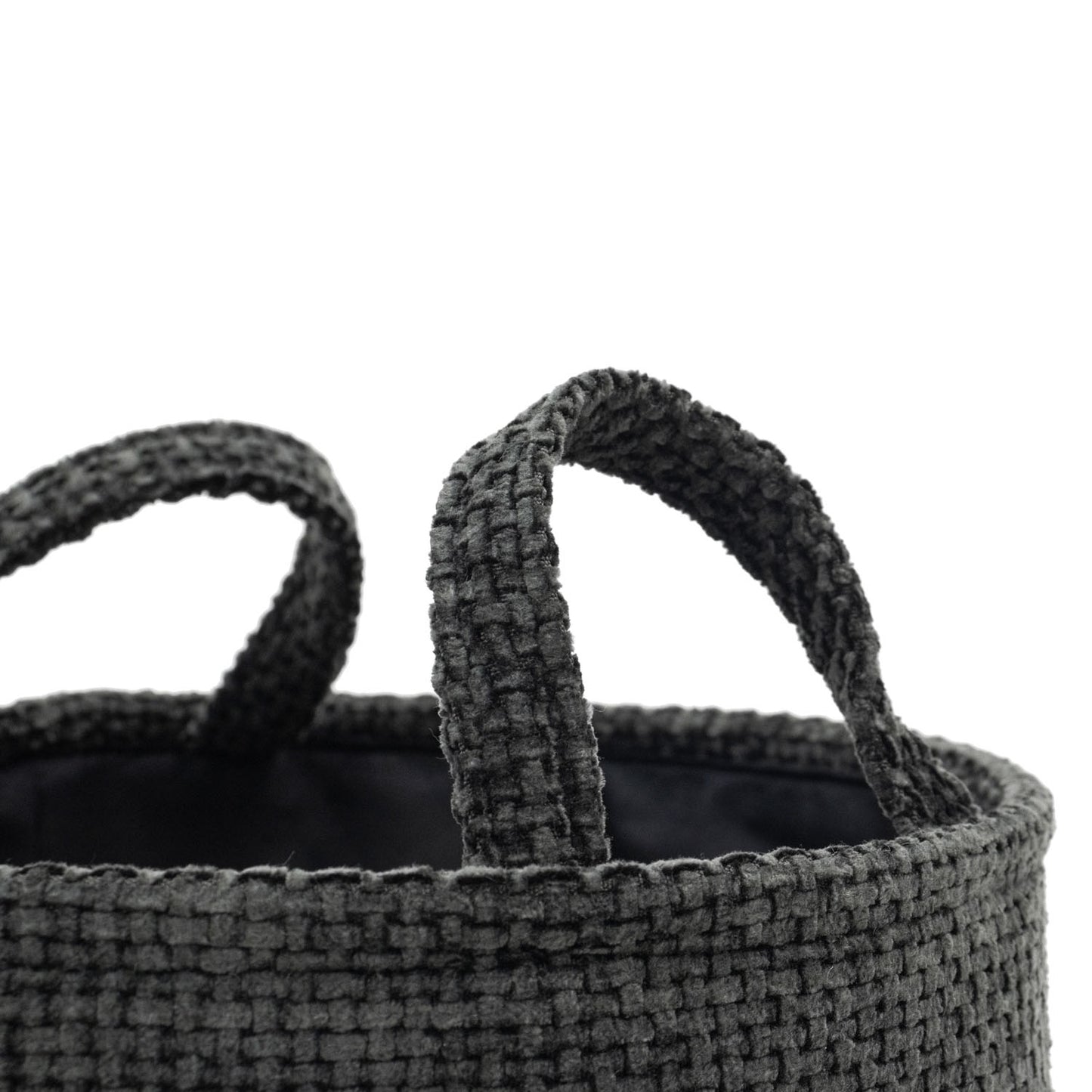 Metro Black Set of 2 Round Storage Baskets with Handles