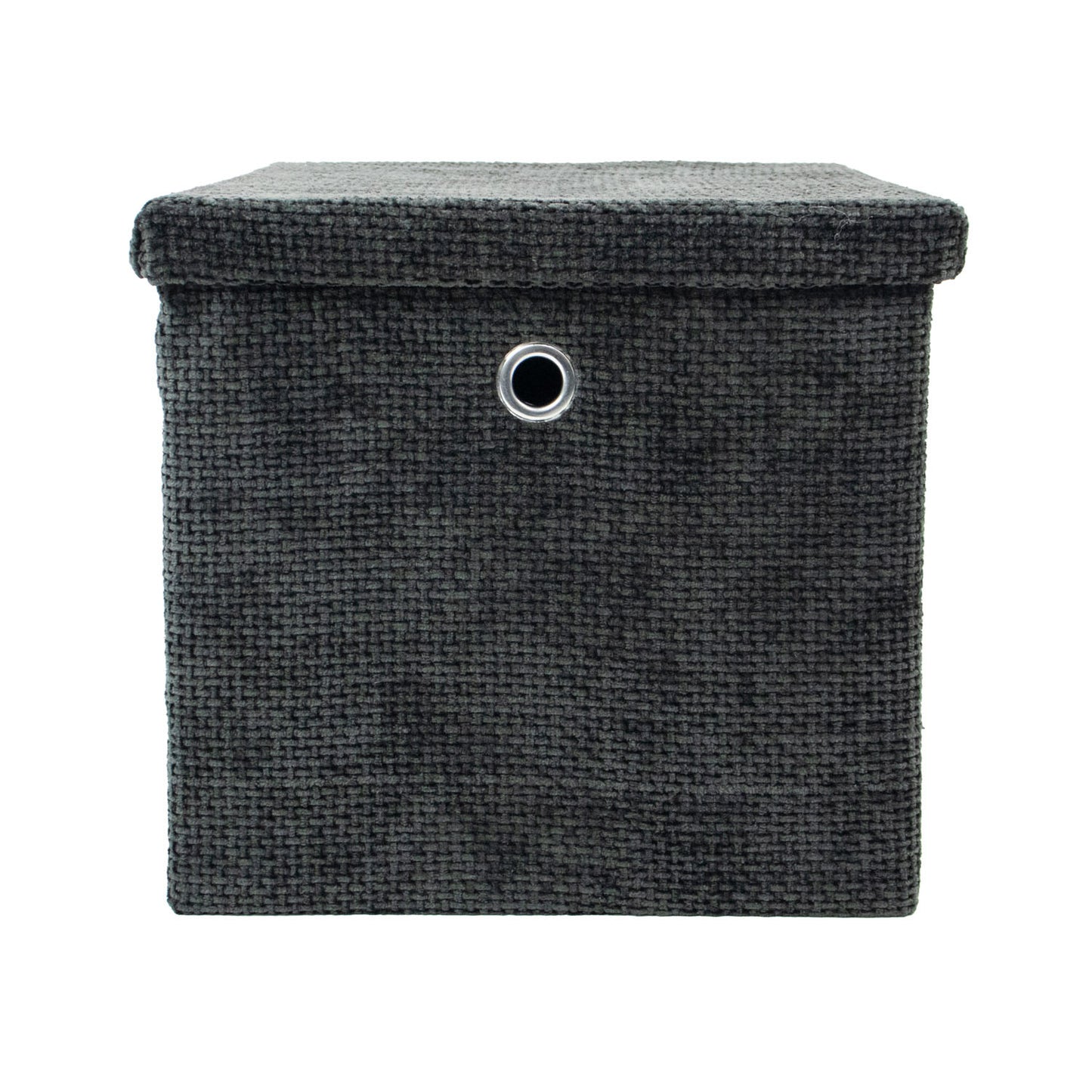 Metro Black Foldable Cube Organiser Box with Lid