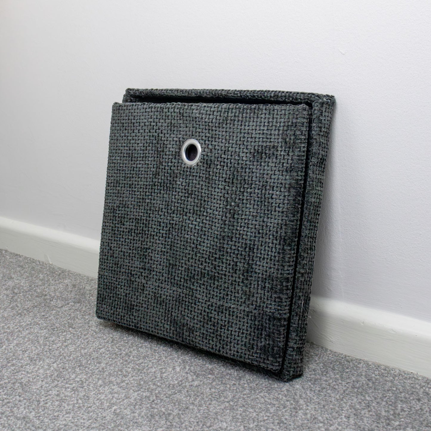 Metro Black Foldable Cube Organiser Box with Lid