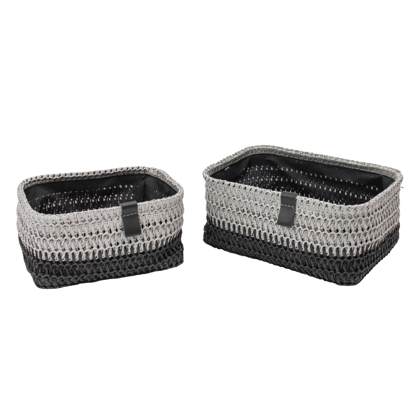 Kenzi Set of 2 Light Grey Rectangular Baskets