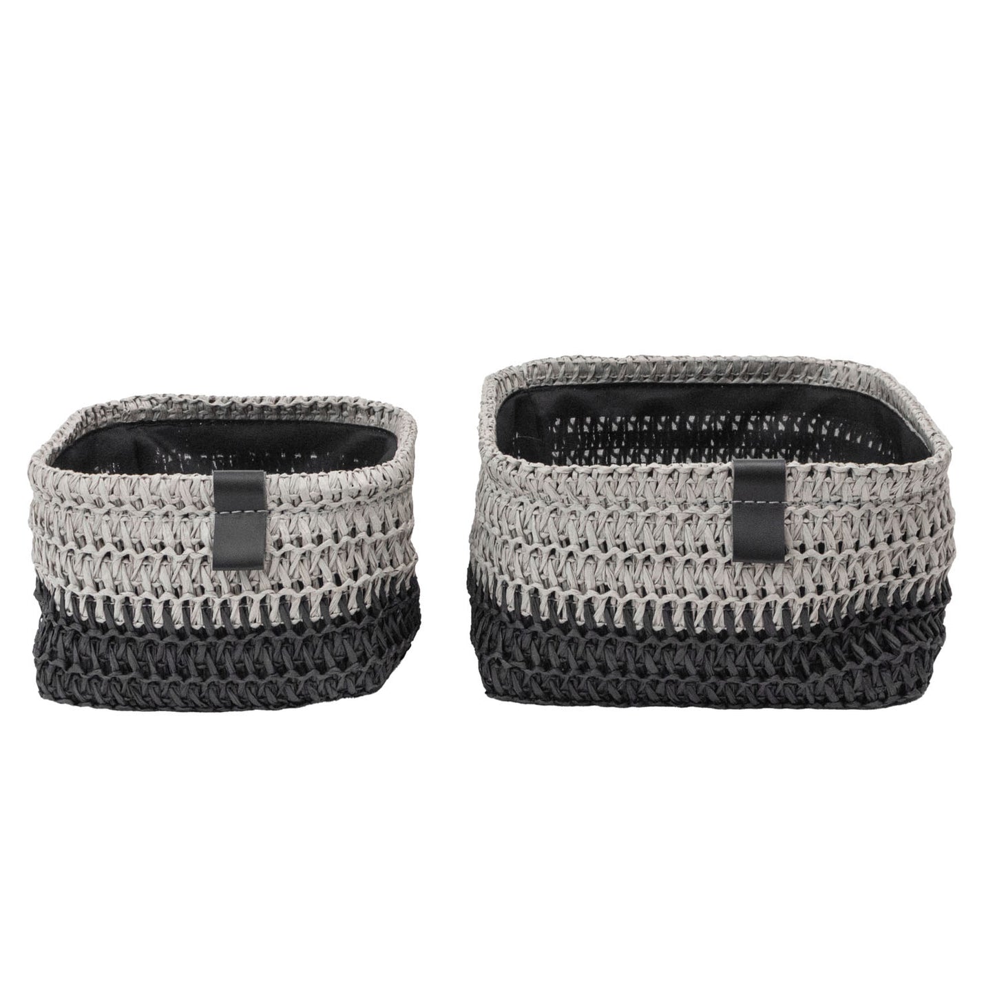 Kenzi Light Grey Set of 2 Square Storage Baskets