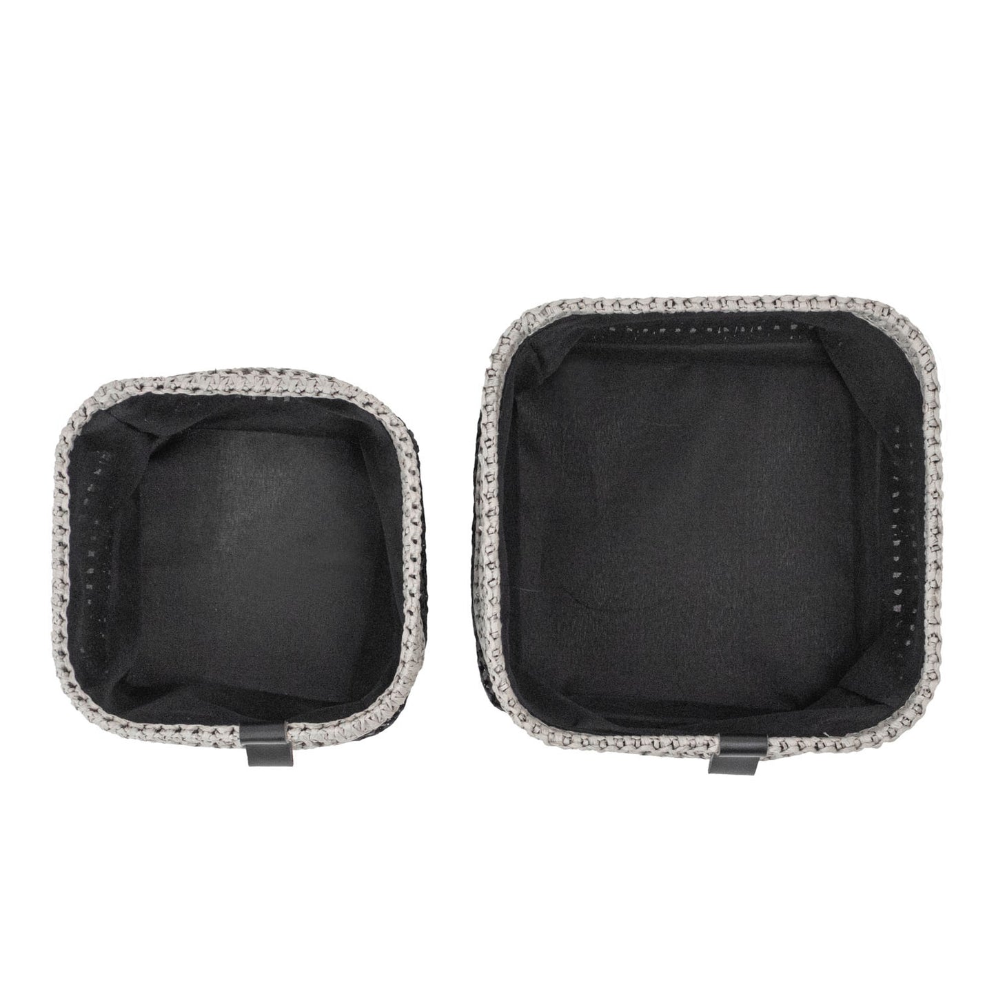Kenzi Light Grey Set of 2 Square Storage Baskets