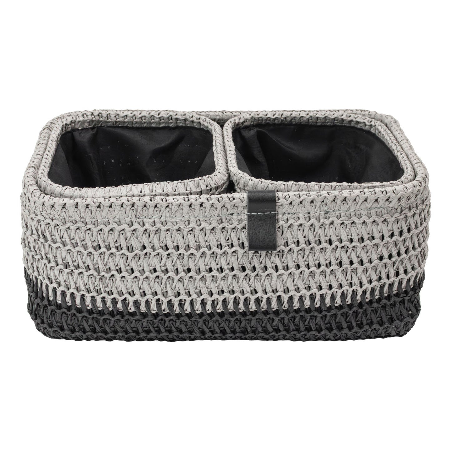 Kenzi Light Grey Set of 3 Rectangular Storage Baskets