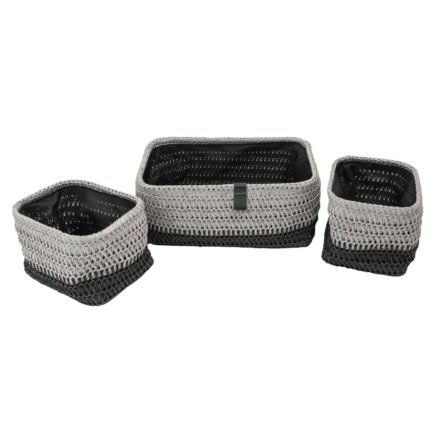 Kenzi Light Grey Set of 3 Rectangular Storage Baskets