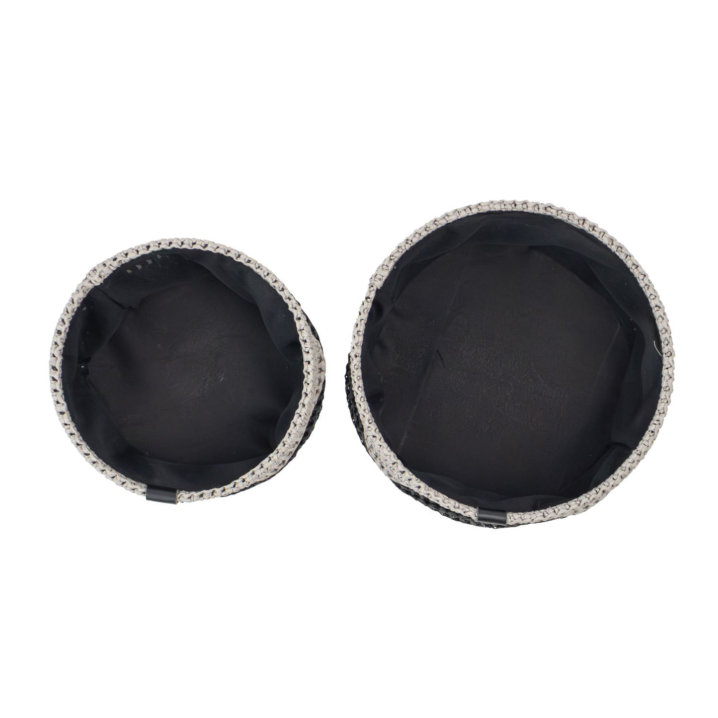 Kenzi Set of 2 Light Grey Round Storage Baskets