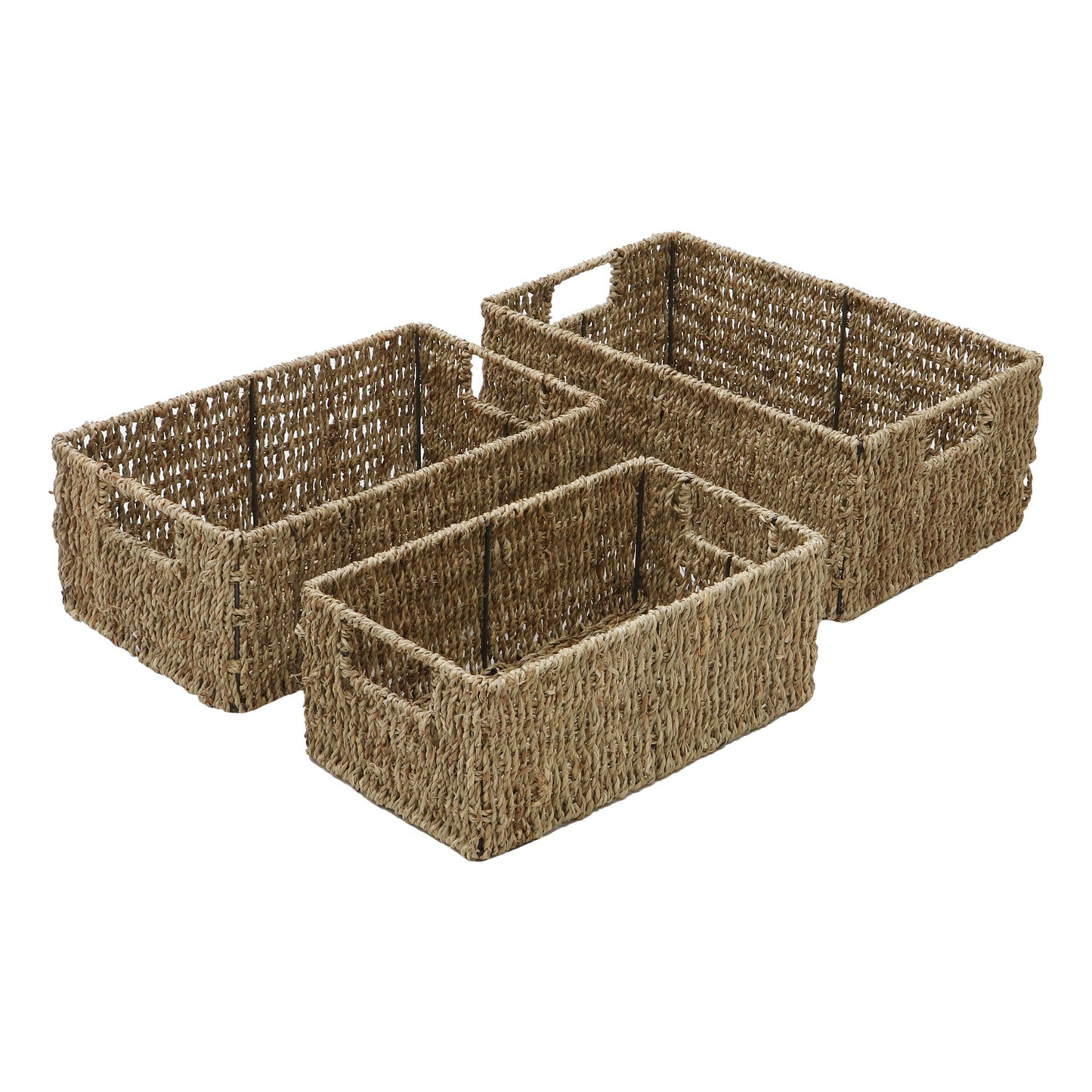 Seagrass Set Of 3 Rectangular Storage Baskets