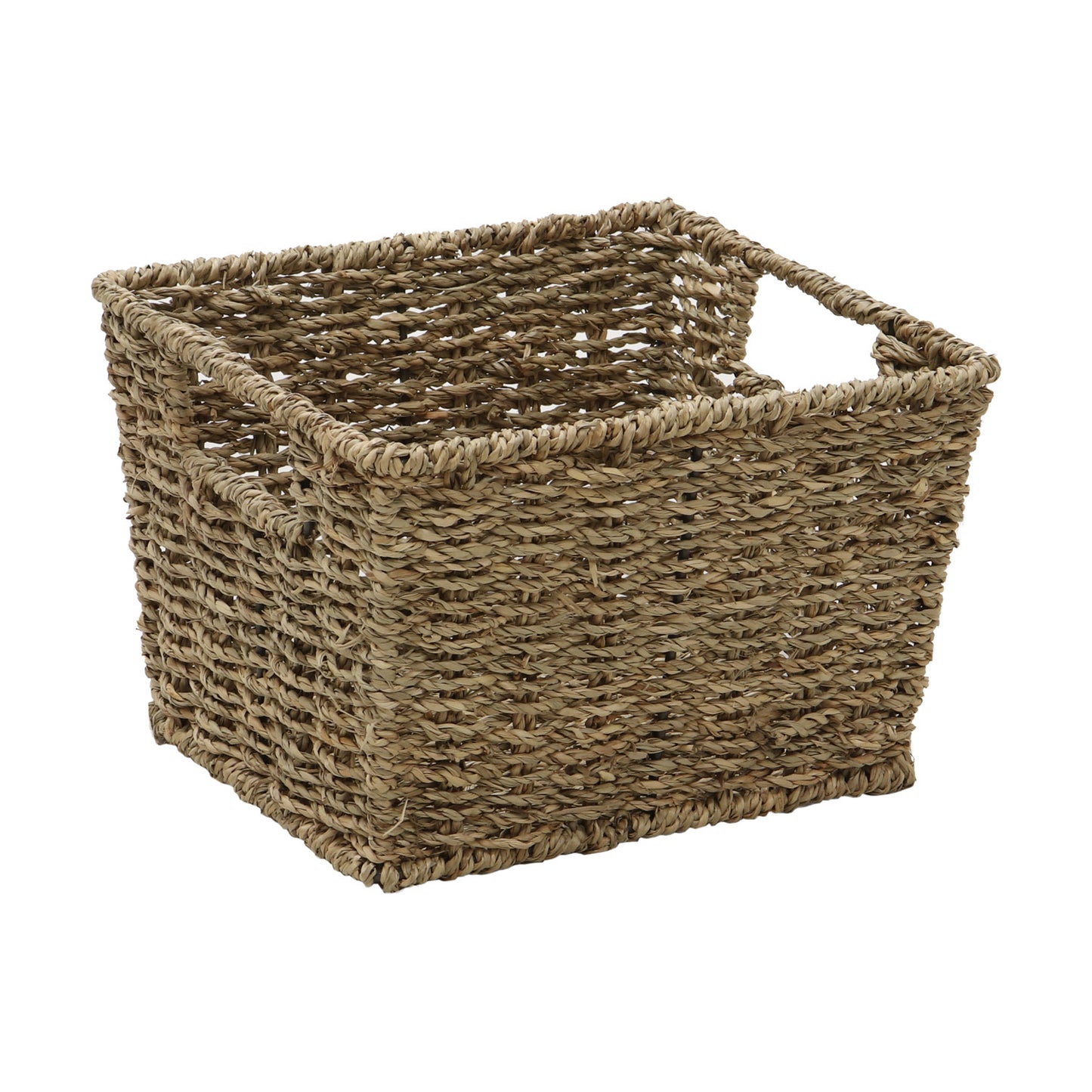 Seagrass Set Of 3 Rectangular Storage Baskets (2 With Lids)