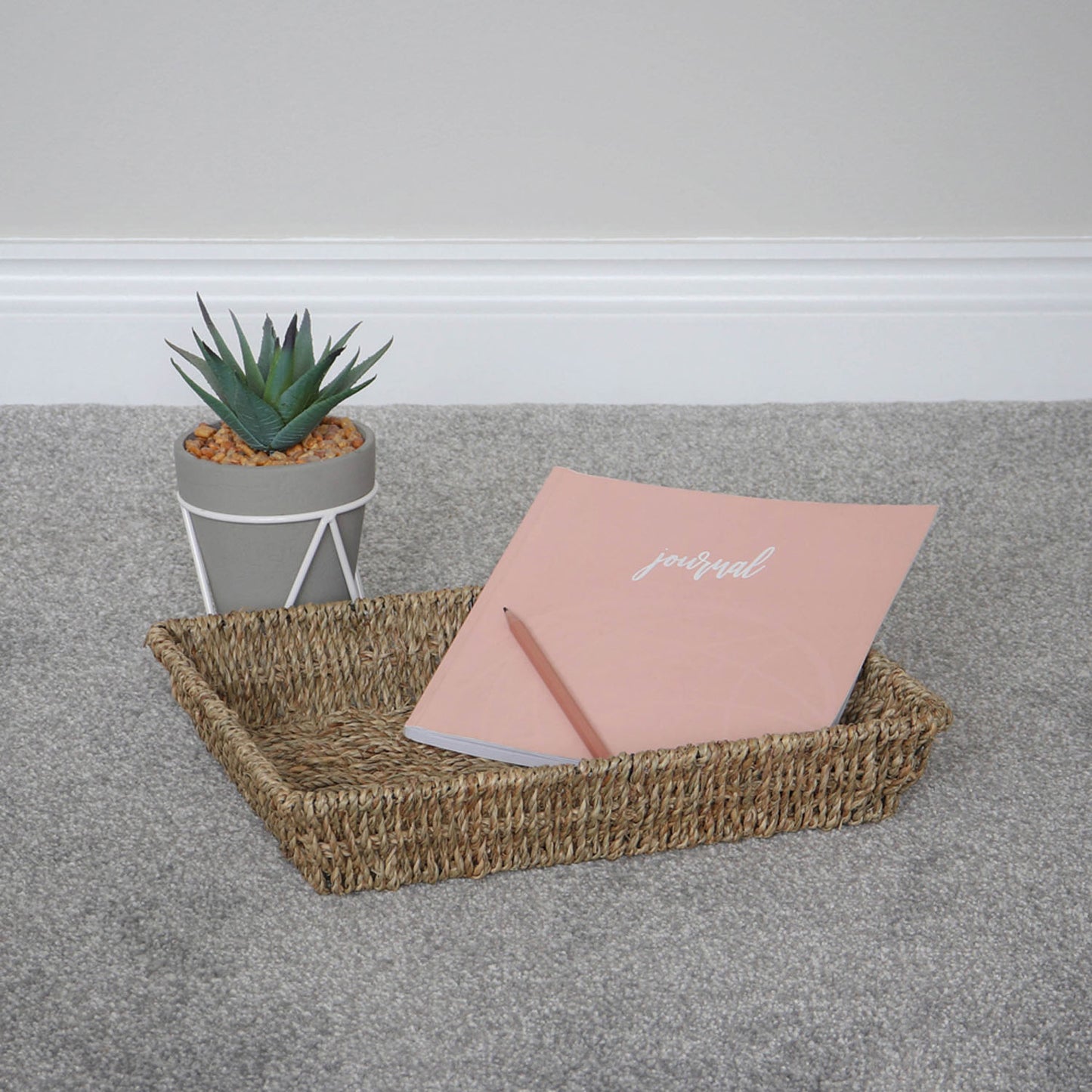 Set of 6 Seagrass Rectangular Storage Tray