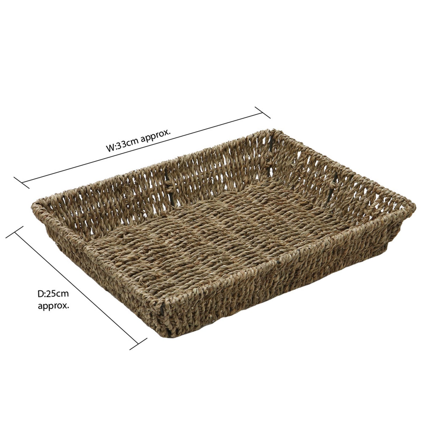 Set of 6 Seagrass Rectangular Storage Tray