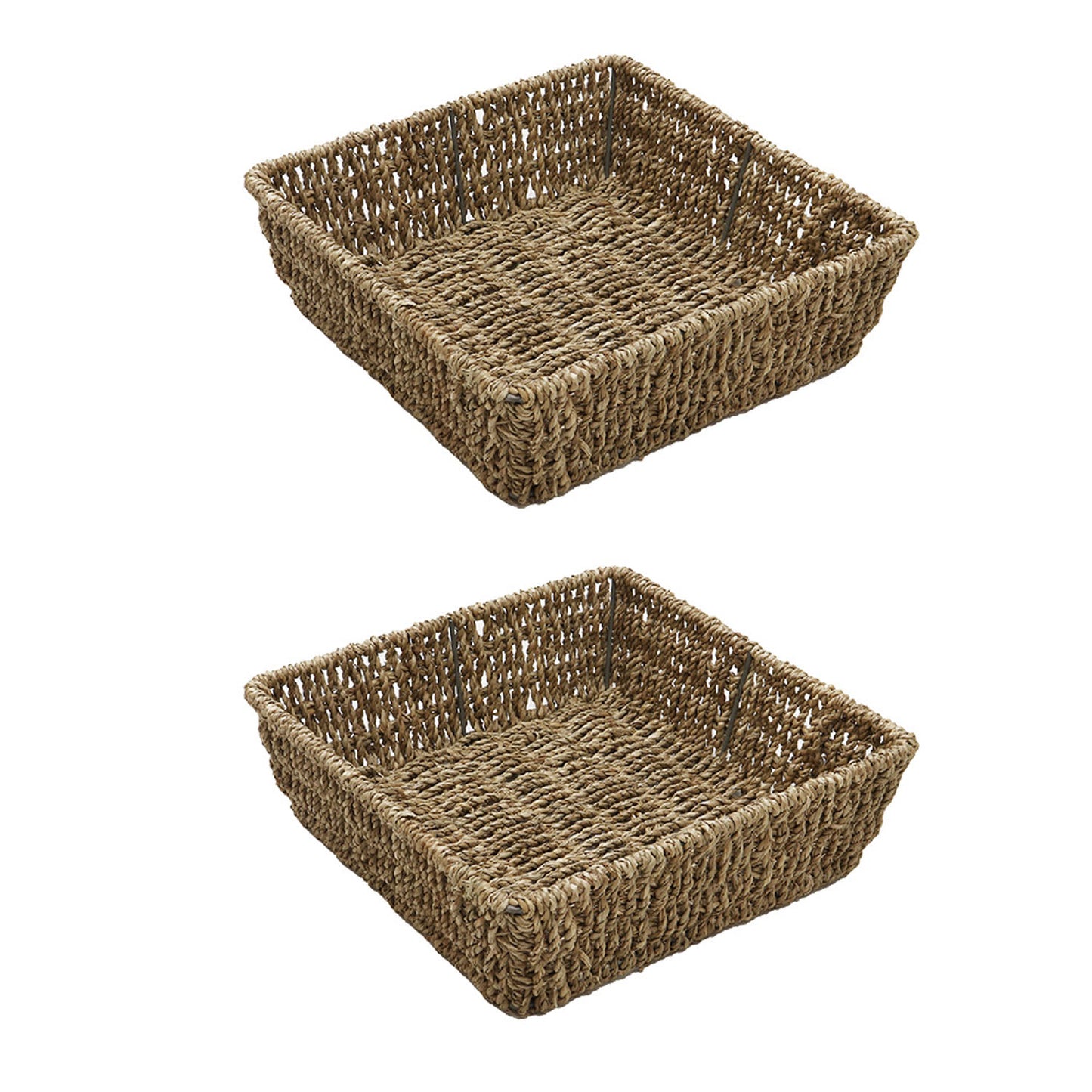 Set of 2 Seagrass Square Storage Tray