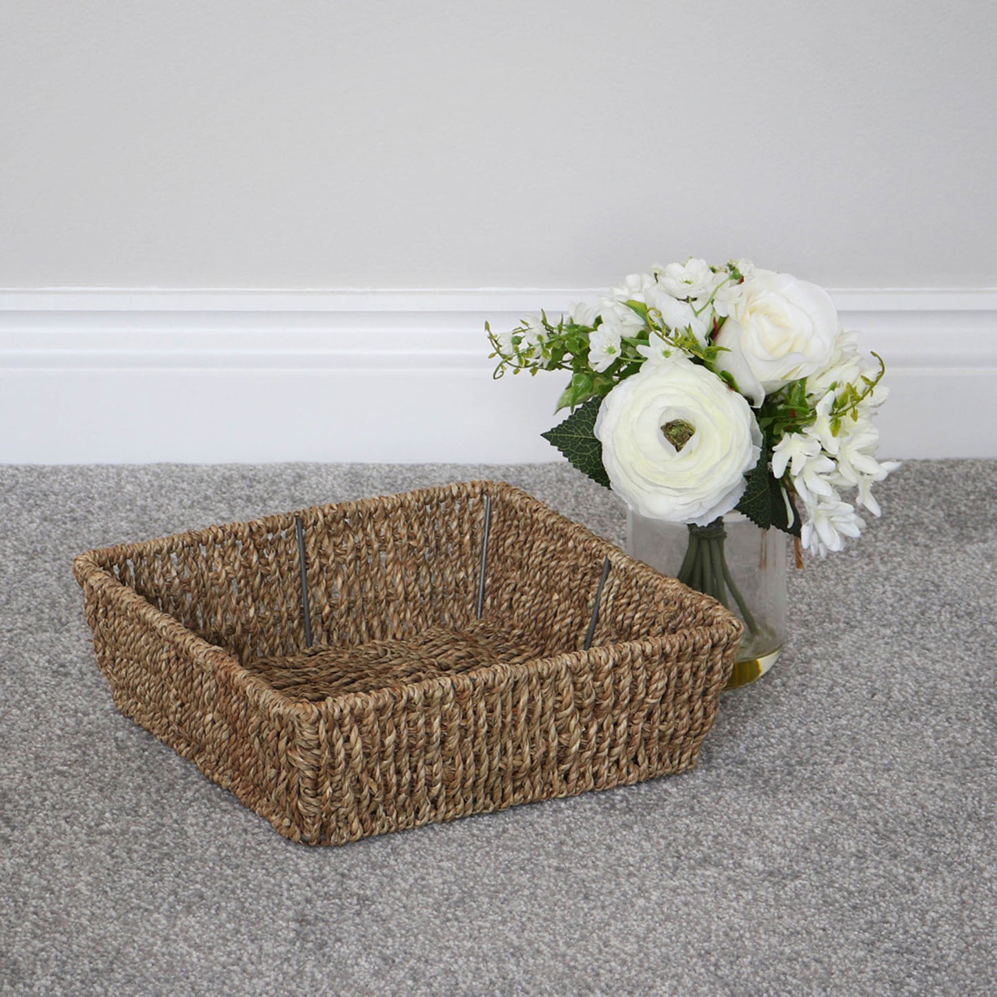 Set of 3 Seagrass Square Storage Tray