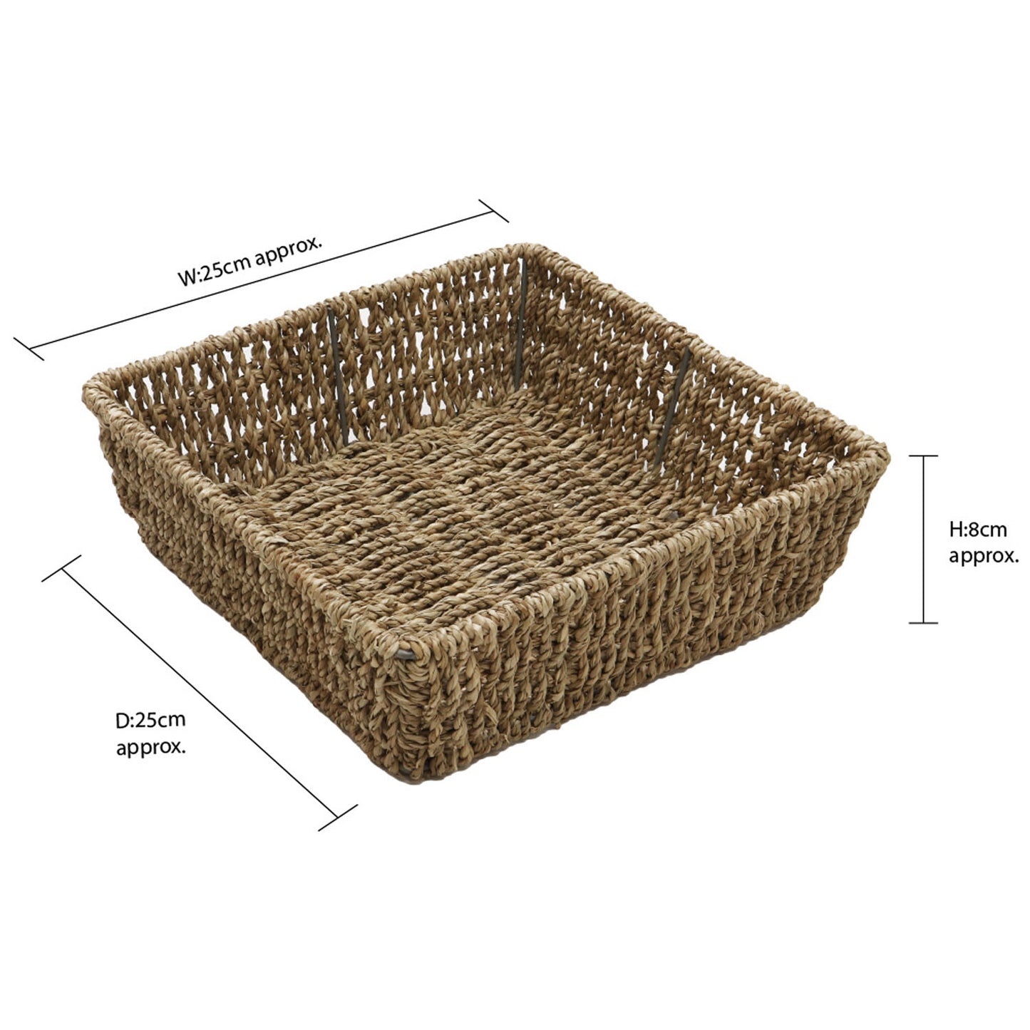 Set of 6 Seagrass Square Storage Tray