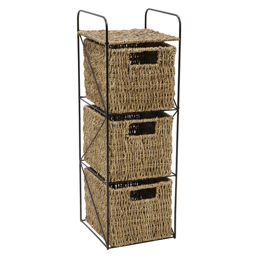 Seagrass 3 Drawer Storage Tower