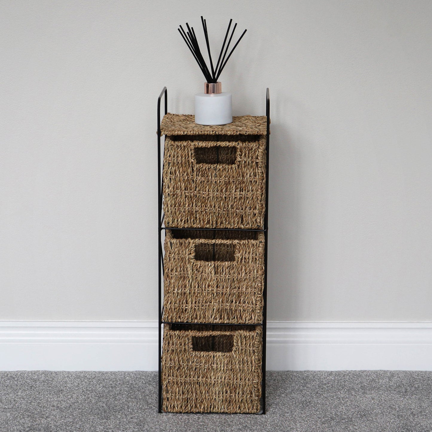 Seagrass 3 Drawer Storage Tower