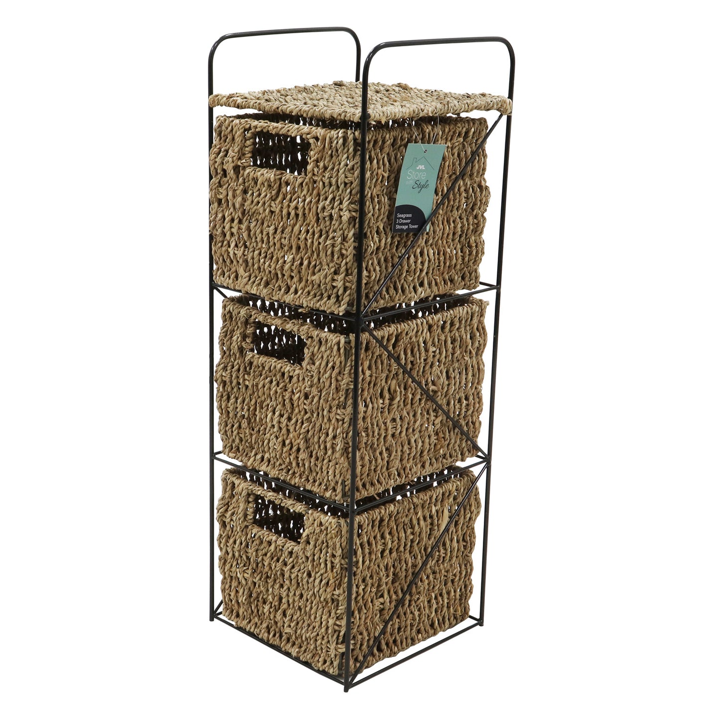 Seagrass 3 Drawer Storage Tower