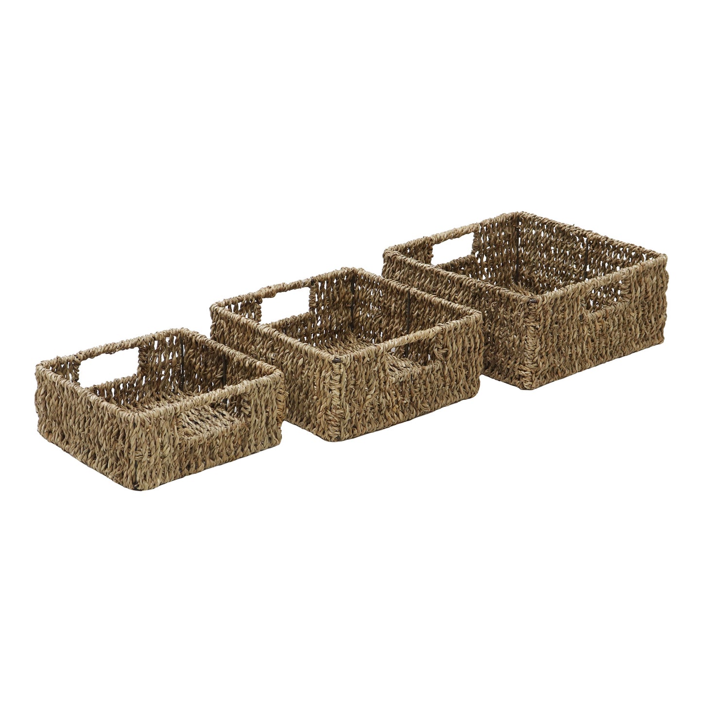 Seagrass Set Of 3 Square Storage Baskets