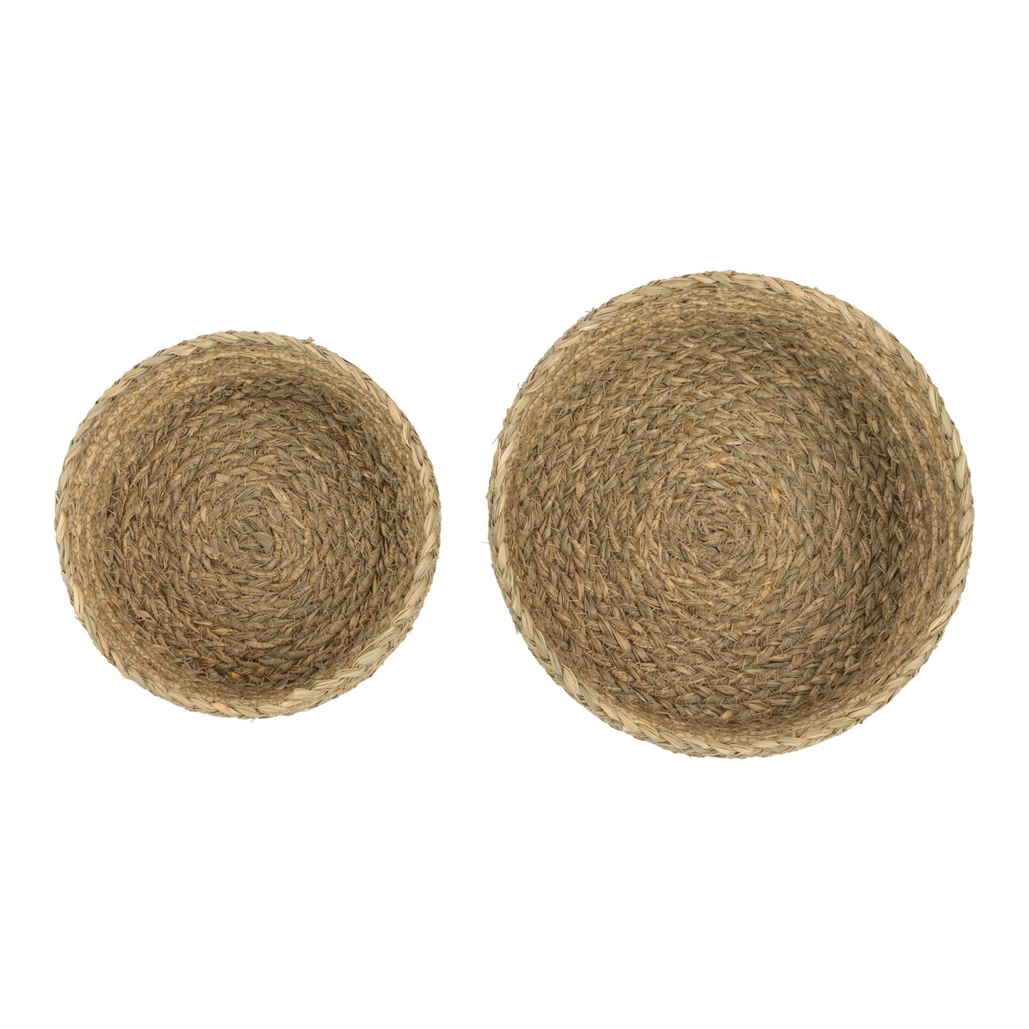 Palma Natural Set of 2 Round Storage Baskets with Lids