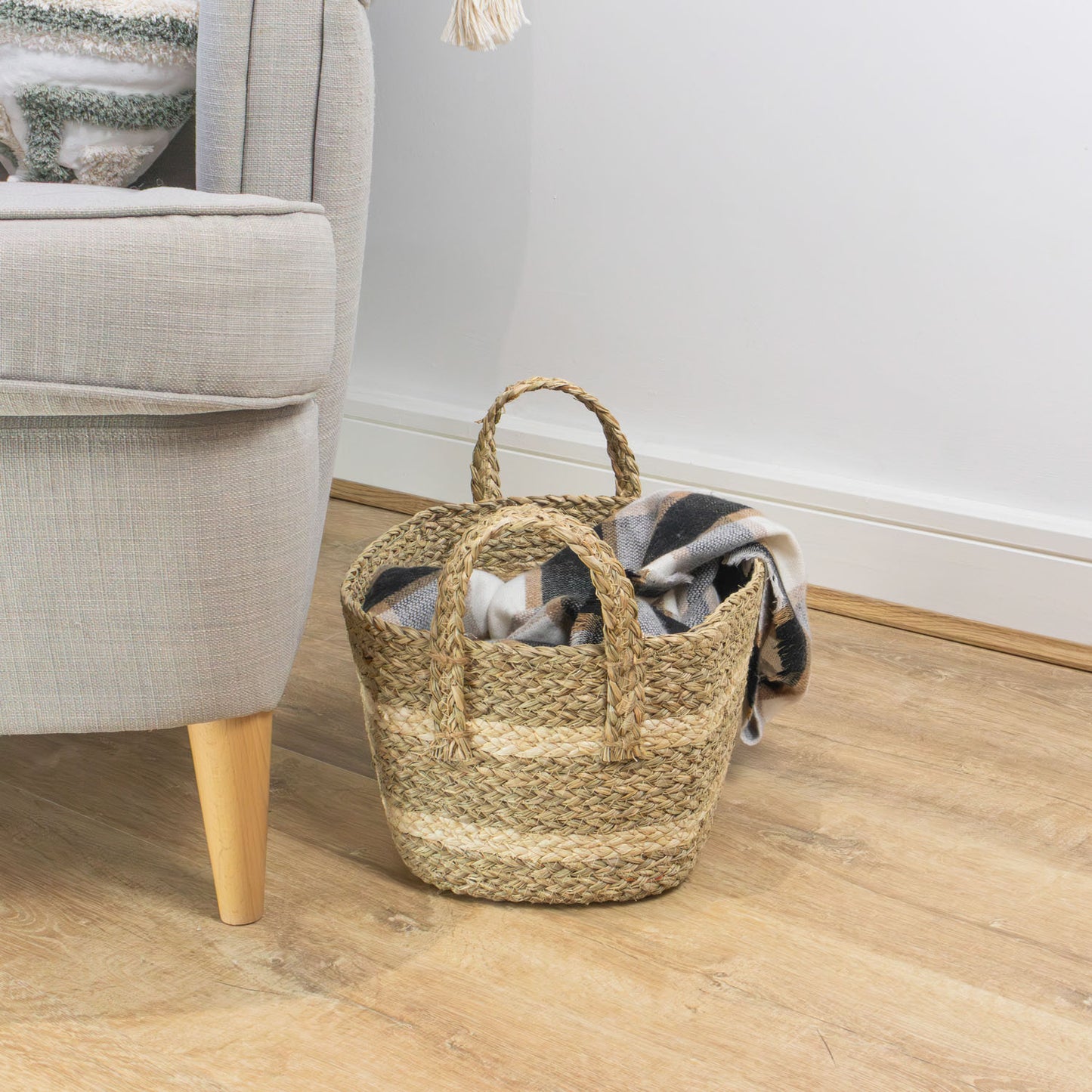 Palma Natural Large Rectangular Storage Basket