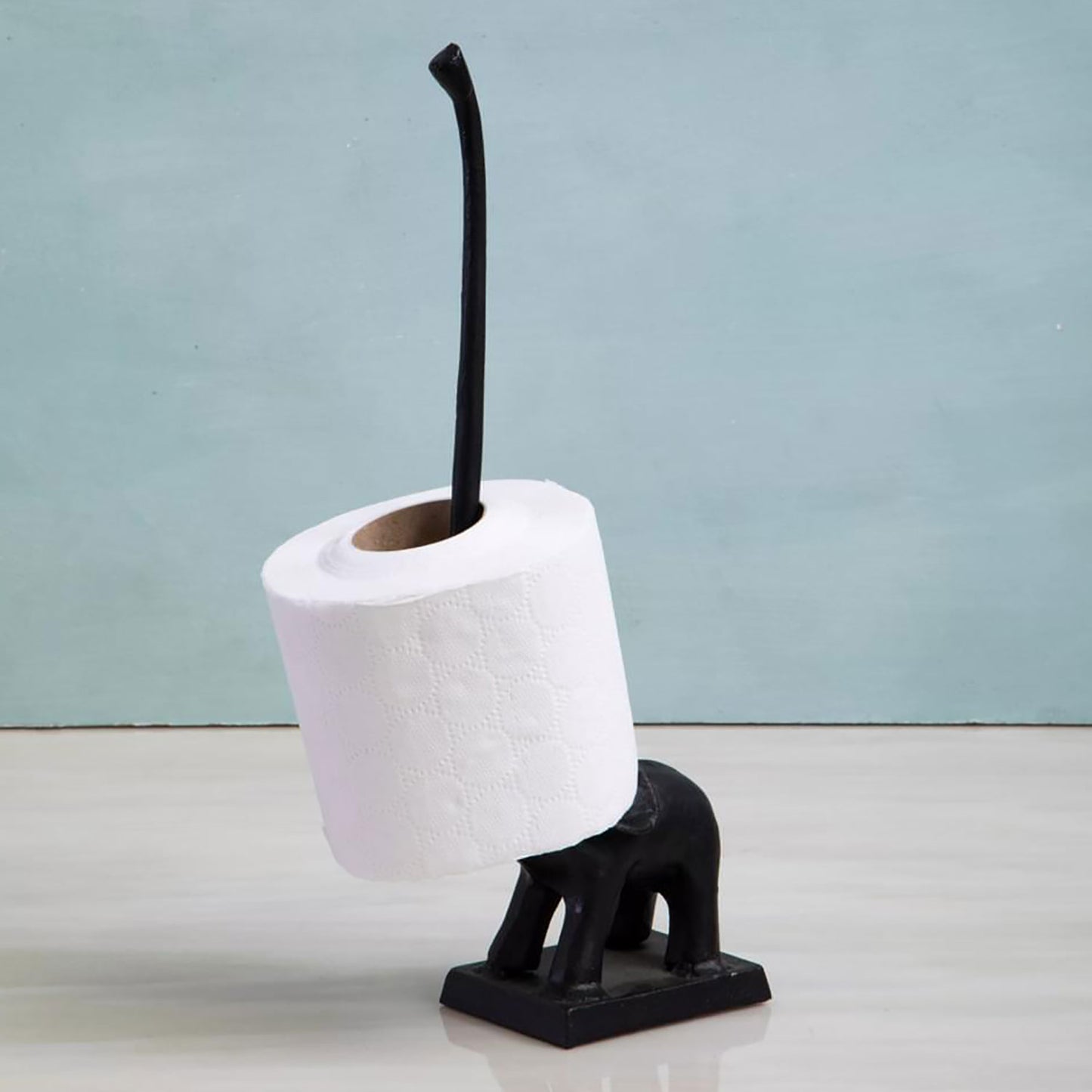 Fauna Black Elephant Toilet Roll Holder
