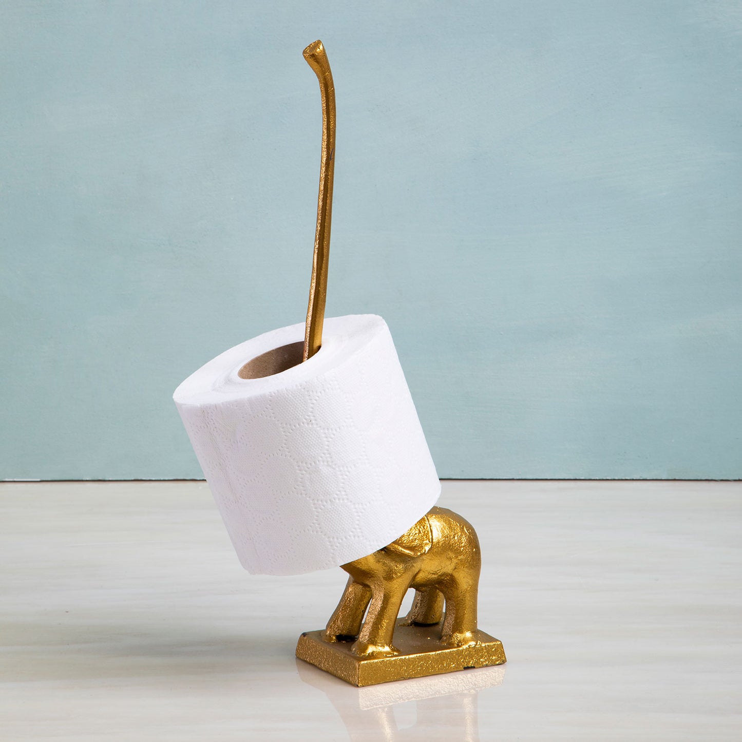 Fauna Gold Finish Elephant Toilet Roll Holder