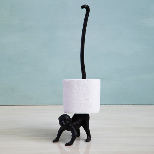 Fauna Black Monkey Toilet Roll Holder