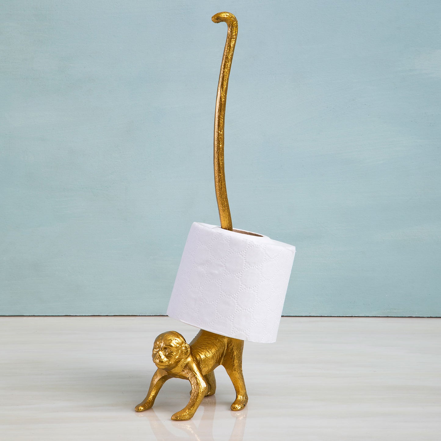 Fauna Gold Finish Monkey Toilet Roll Holder