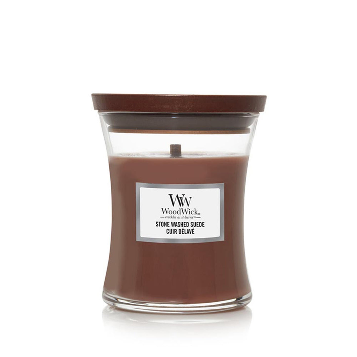 Woodwick Washed Suede Medium Hourglass Candle