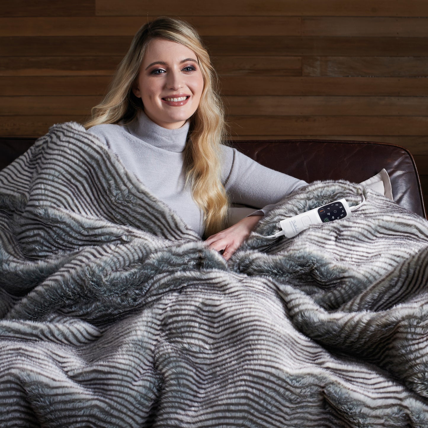 Dreamland Intelliheat Zebra Faux Fur Heated Throw